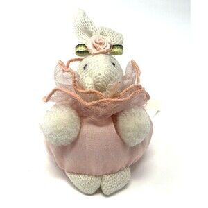 Russ 4” Rosebud Bunny Mini Stuffed Bean Bag Pink Ruffle NWT Vtg Easter 4186